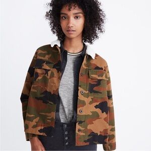 Madewell camp denim fur collar jacket